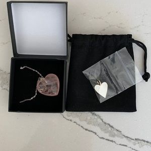 Sweetheart jewelry. Heart neck land and heart charm.